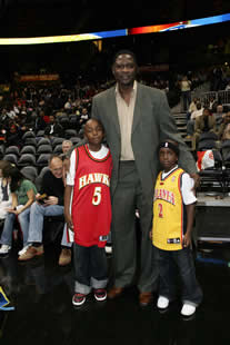JAJF family with Atlanta Hawks basketball player 