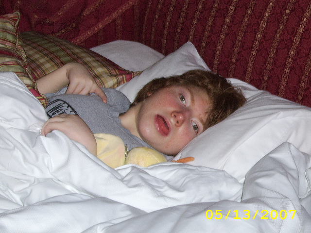 Jack and Jill Foundation young girl sleeping on hotel couch 