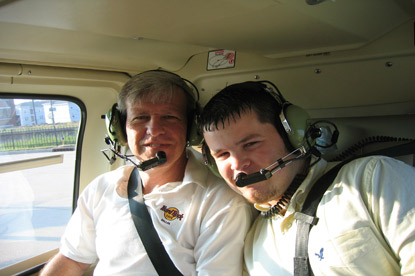 JAJF son and father having a WOW experience on a helicopter ride 