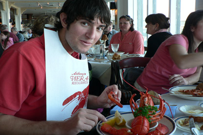 JAJF woman eating a lobster in Boston 