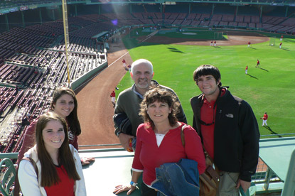 JAJF family at Fenway Park baseball field 