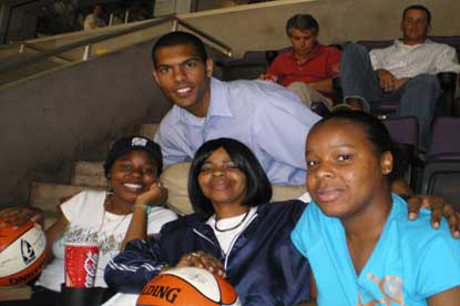 JAJF women at basketball game having a WOW experience 