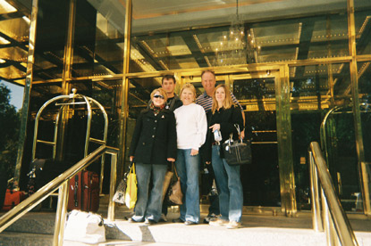 family outside hotel enjoying a Jack and Jill Foundation WOW experience 