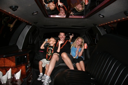 family posing in back of limo having a JAJF cancer timeout 