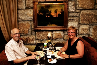 Jack and Jill Foundation couple at romantic dinner 