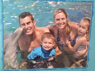 Jack and Jill Foundation family in swimming pool 