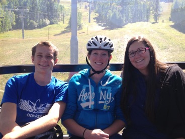 JAJF family on ski lift taking a break from late stage cancer 