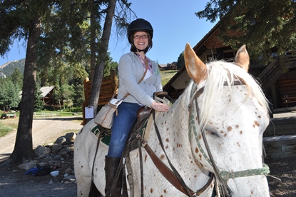 JAJF woman on horseback taking a timeout from late stage cancer 