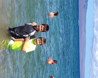 Jack and Jill Foundation brothers playing in the ocean 