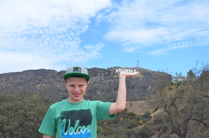 Jack and Jill Foundation boy at Hollywood California sign 