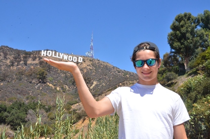 Jack and Jill Foundation young man at Hollywood California sign 