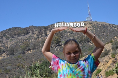Jack and Jill Foundation girl at Hollywood California sign 