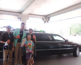 Jack and Jill Foundation family in front of limo taking a timeout from late stage cancer 