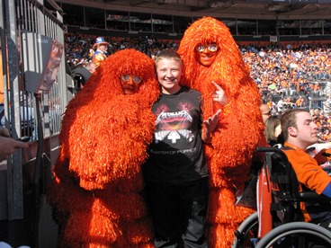 JAJF young boy at sporting event taking a timeout from late stage cancer 