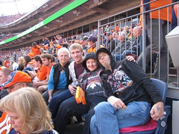 JAJF family at Denver Bronco football game 