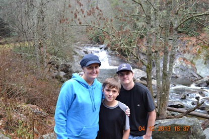 JAJF family on hike by creek taking a timeout from late stage cancer 