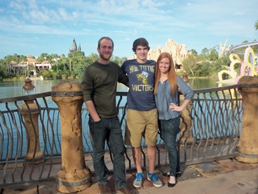 JAJF family at bridge at Universal Studios 