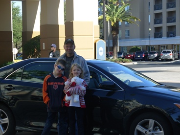 JAJF family with rental car 
