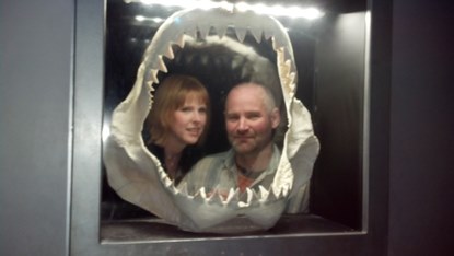 JAJF couple with shark teeth enjoying a WOW Experience 