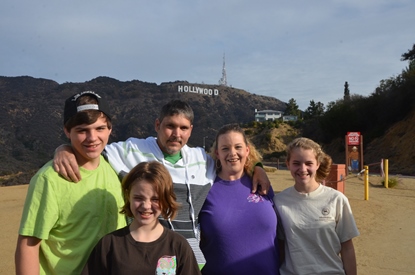 JAJF family at Hollywood California sign treating the families not the cancer 
