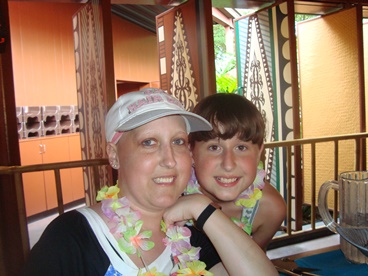 JAJF mom and son taking a late stage cancer timeout 