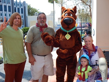 family with Scooby taking a late stage cancer timeout thanks to JAJF 