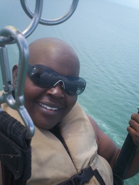 parasailing during a JAJF late stage cancer vacation 