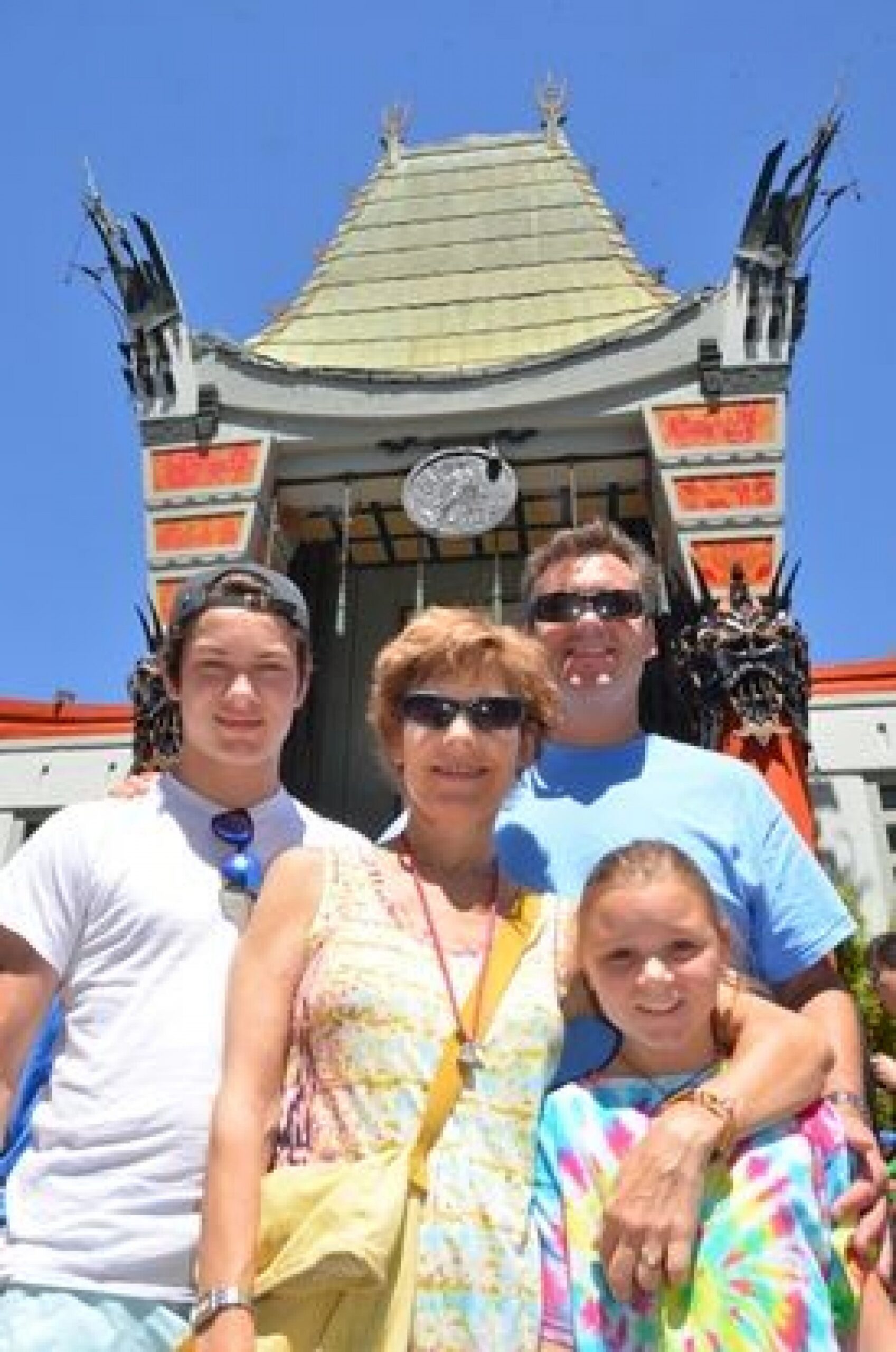family at The Chinese Theater during JAJF WOW experience 