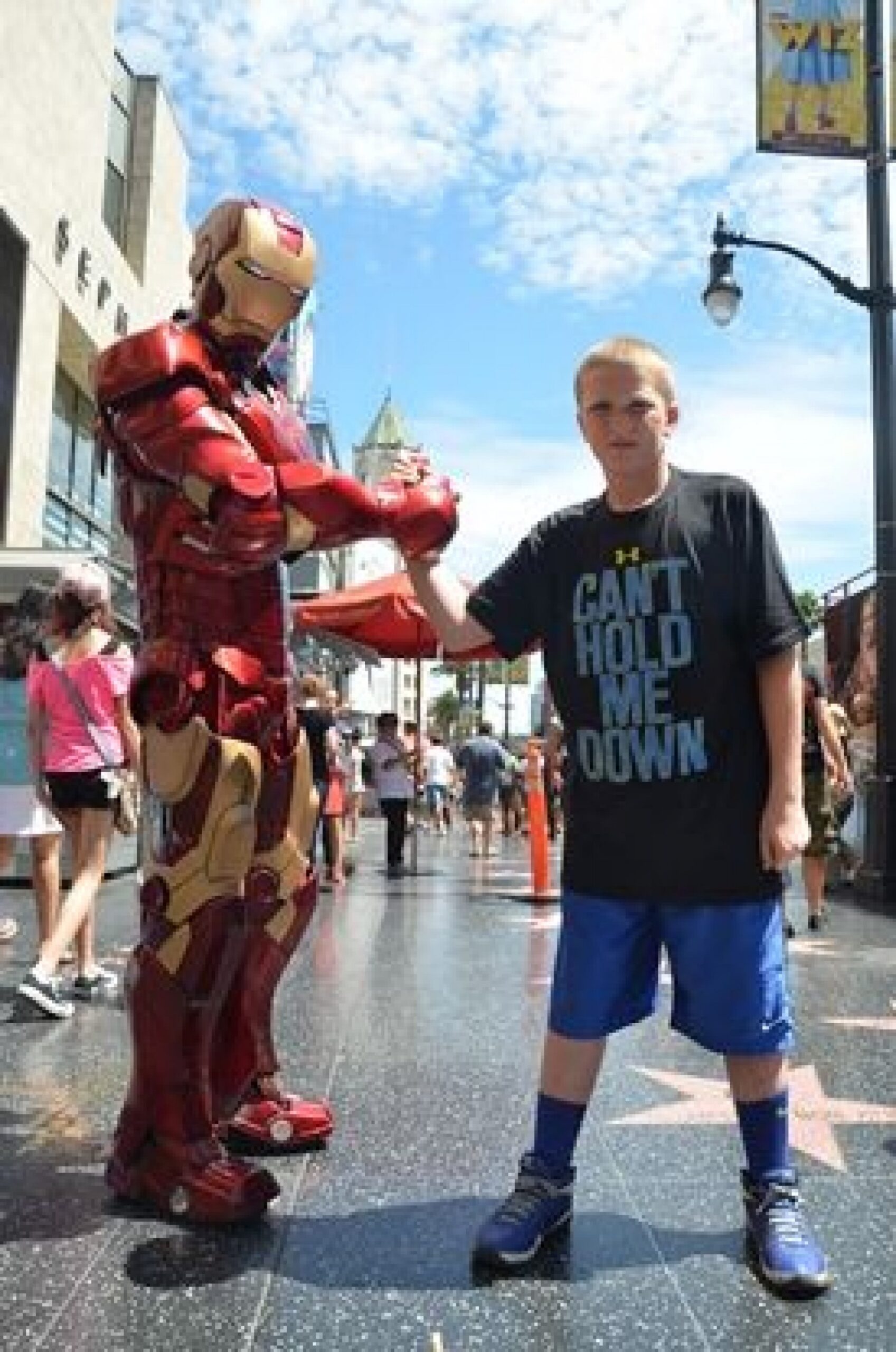 boy with Iron Man character during JAJF WOW experience 