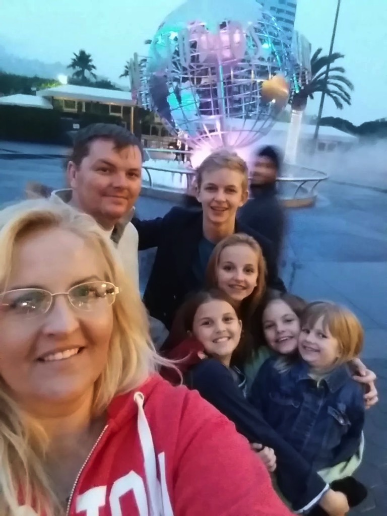 family selfie enjoying a JAJF break from late stage cancer 