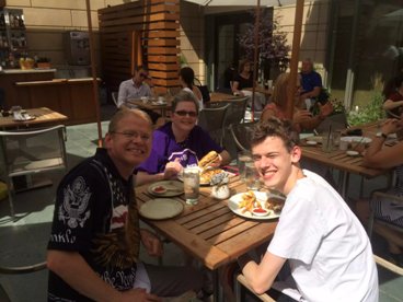 family at dinner enjoying a WOW experience 