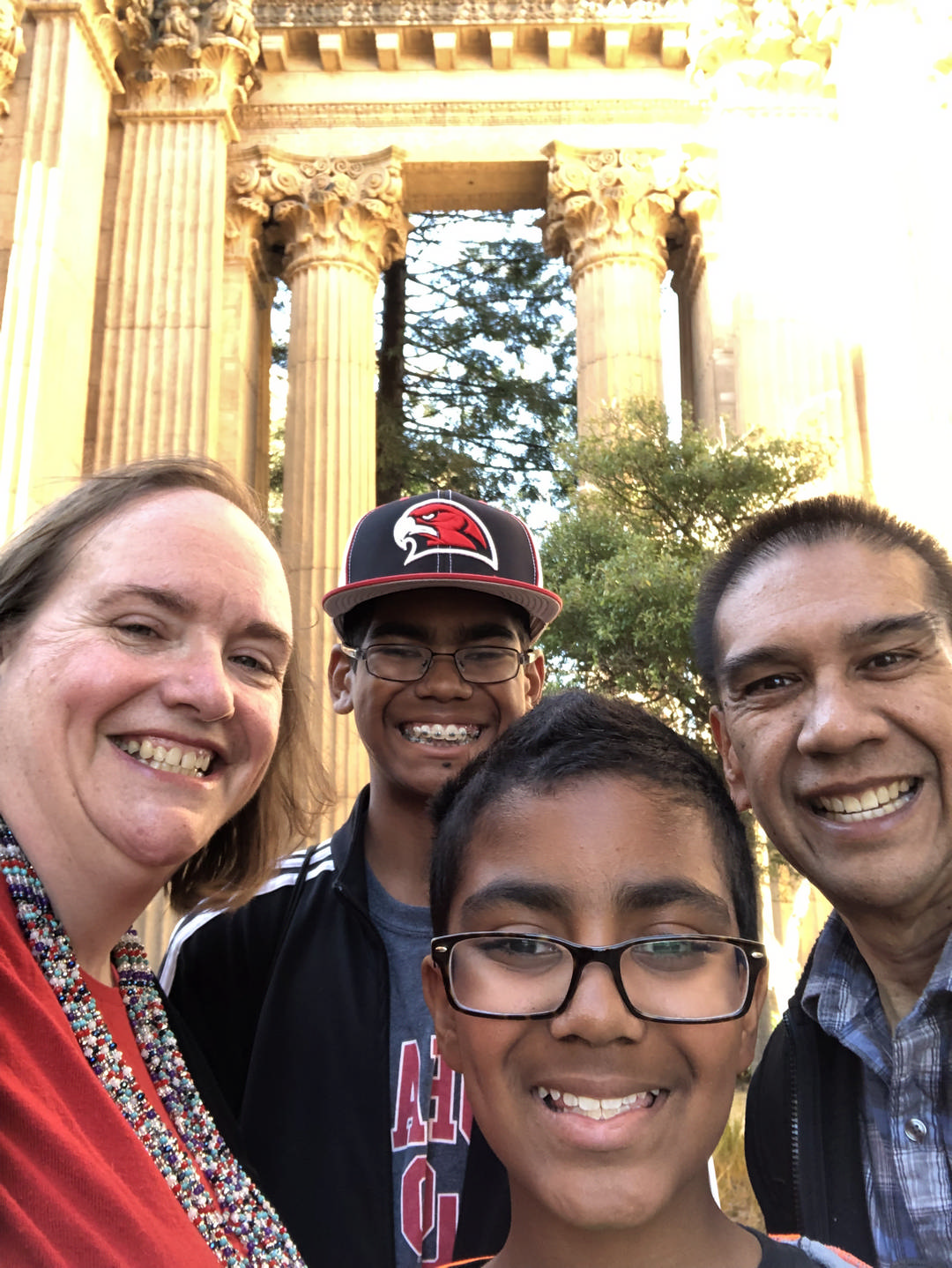 family selfie enjoying a JAJF break from late stage cancer 