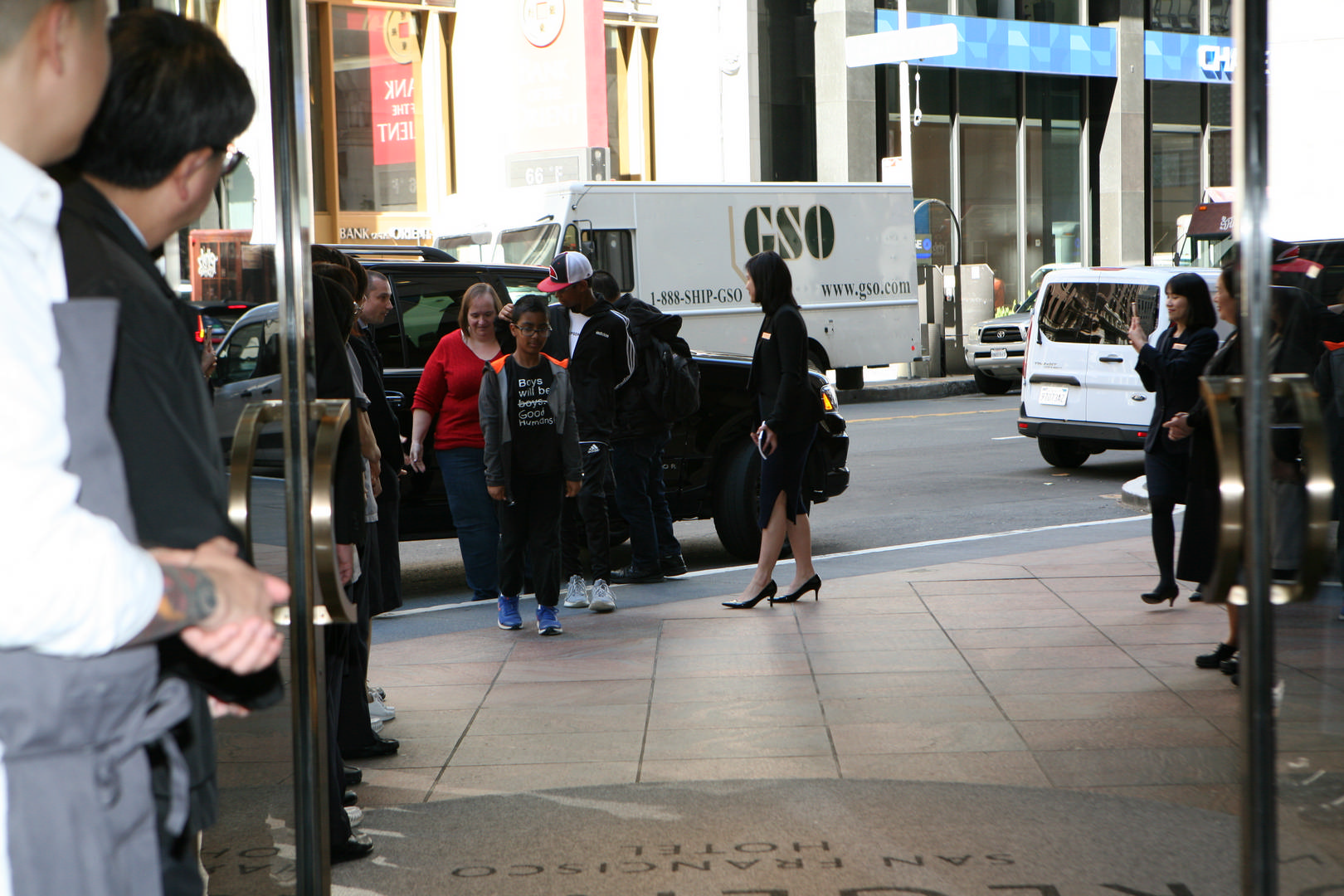 JAJF family arriving at Loews Hotel in San Francisco 