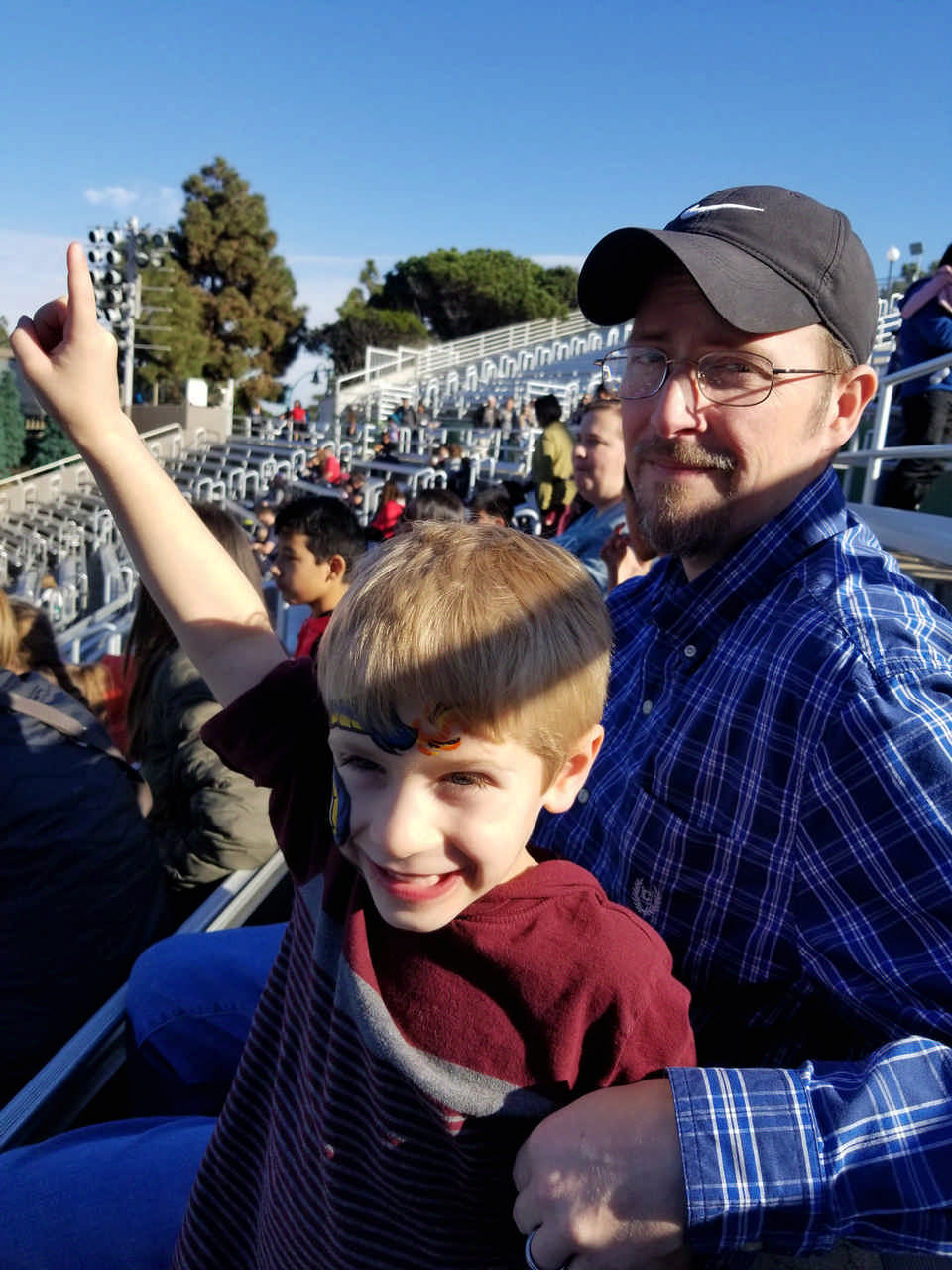 dad with young son enjoying a JAJF WOW experience 