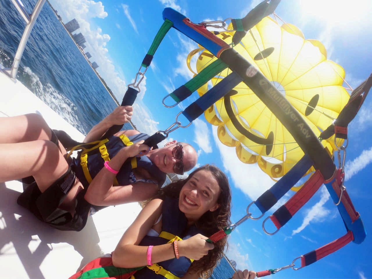 mom and daughter parasailing enjoying a JAJF WOW experience 