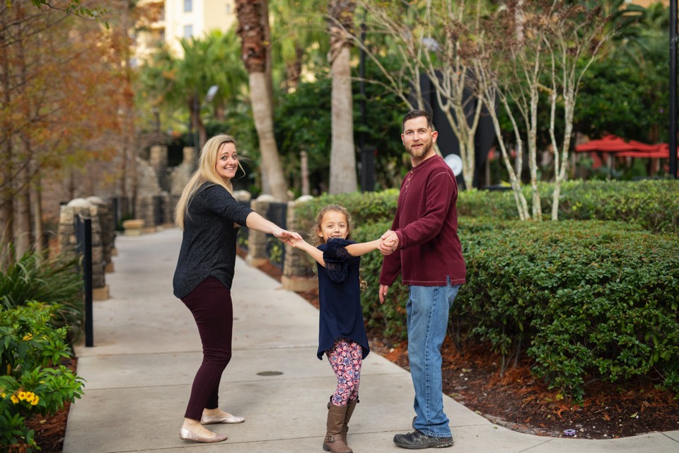 family on walk enjoying The Power of WOW JAJF experience 