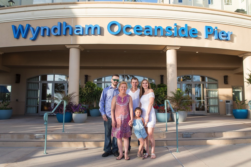 family at Wyndham Osceanside Pier on a JAJF WOW experience 