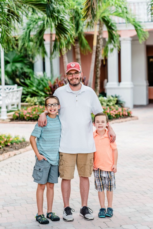 dad with sons on a JAJF WOW experience 