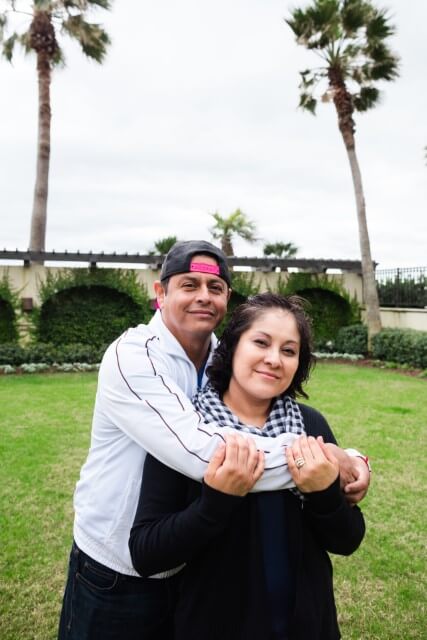 couple posing outside enjoying The Power of WOW experience 