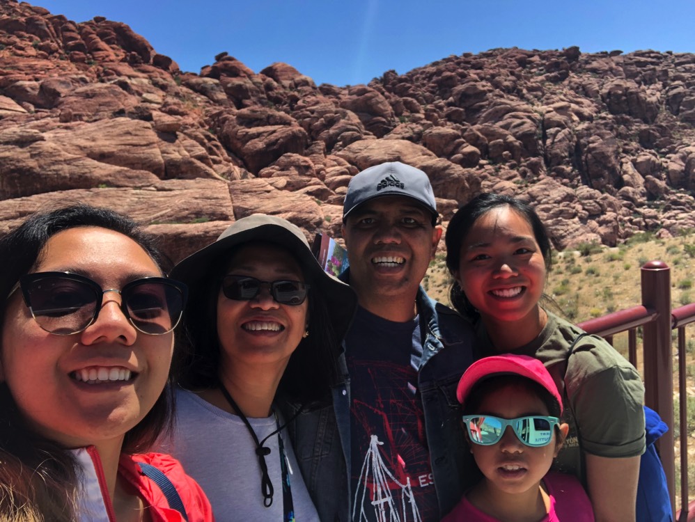 JAJF family selfie during a hike taking a break from late stage cancer 