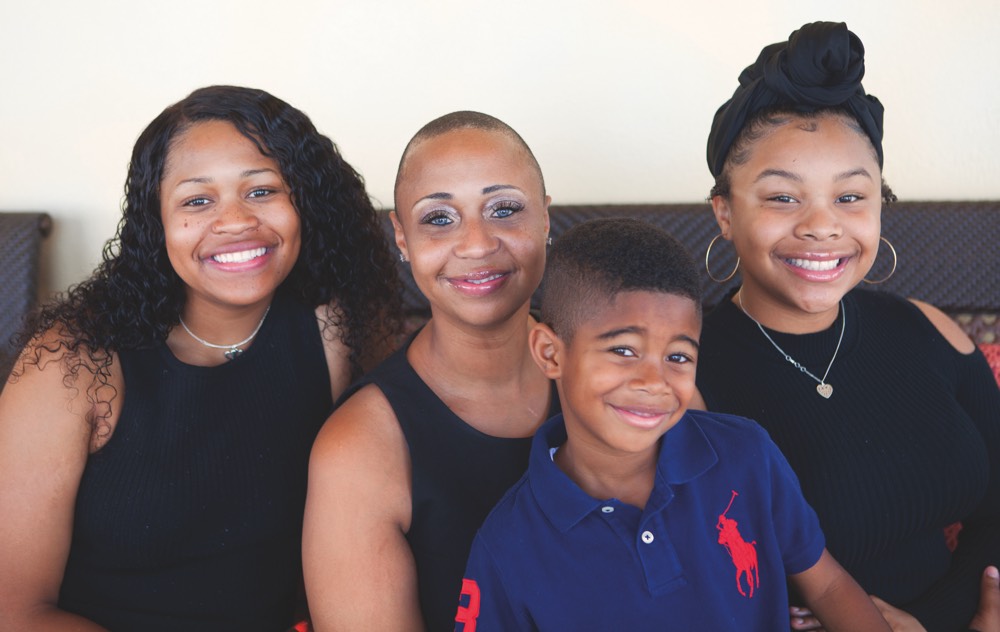 mom with three children on a JAJF WOW experience 