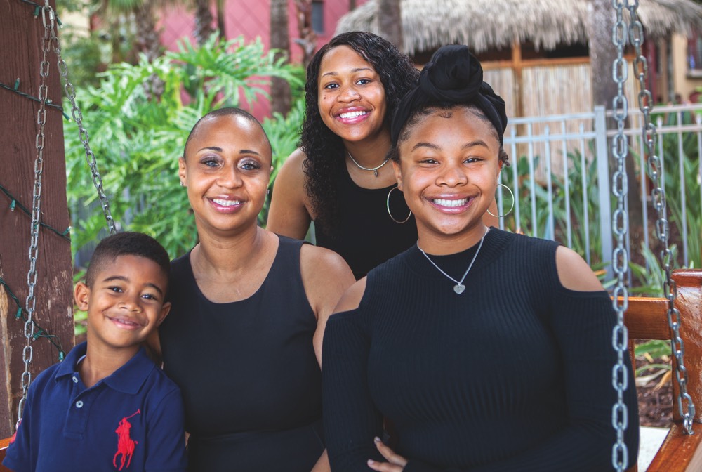 mom with three children on a JAJF WOW experience 