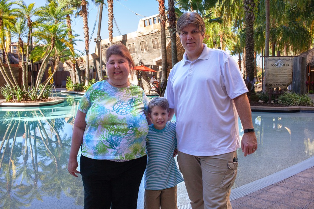 mom and dad with son on a JAJF WOW experience 