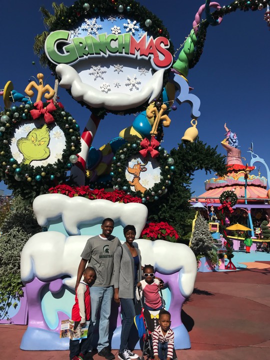 JAJF family in Dr Seussland at Universal Studios enjoying The Power of WOW 