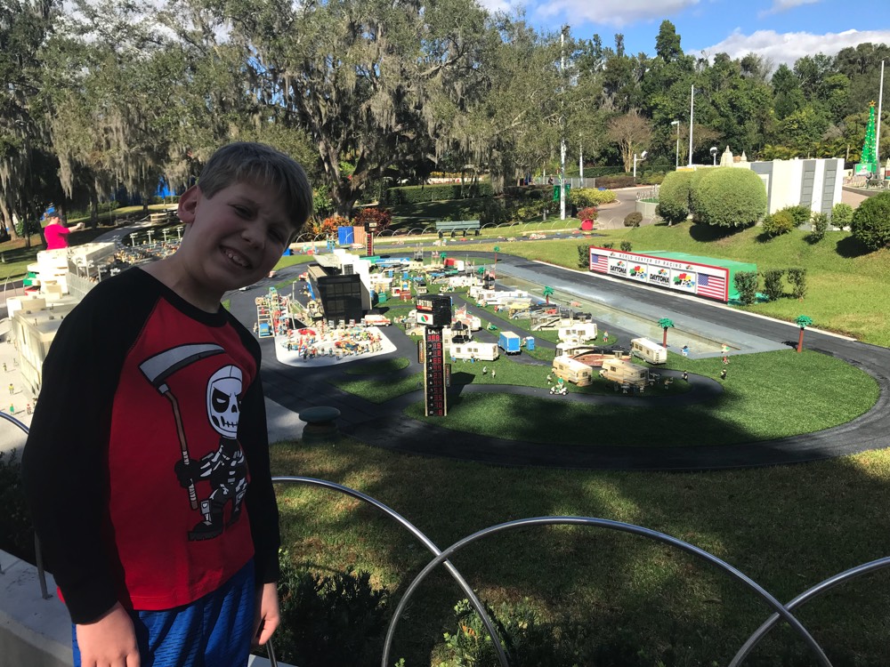 young boy at Legoland on a JAJF WOW experience 