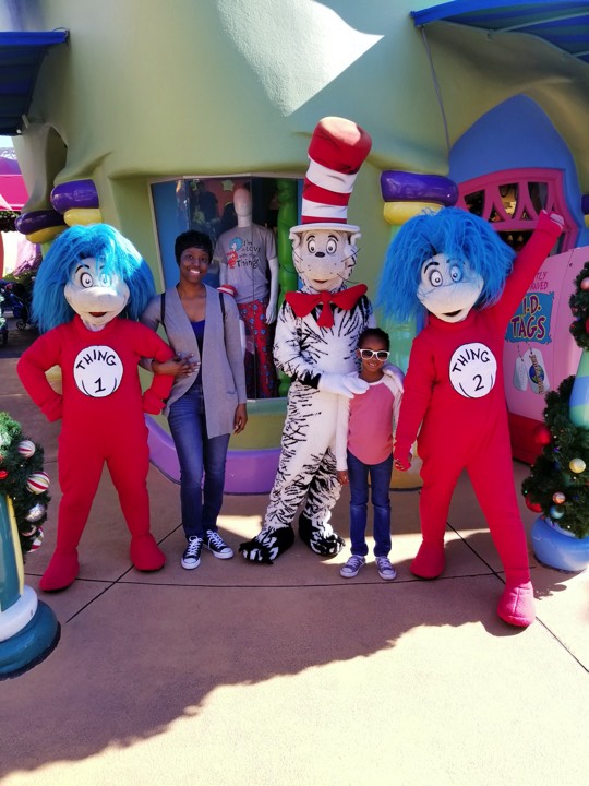 JAJF family treating the families not the cancer at Universal Studios with Cat in the Hat 
