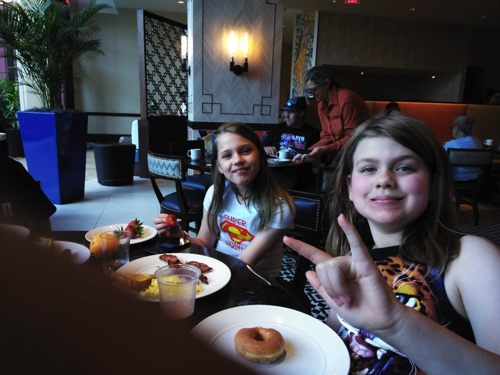 JAJF girls at restaurant enjoying a WOW experience 