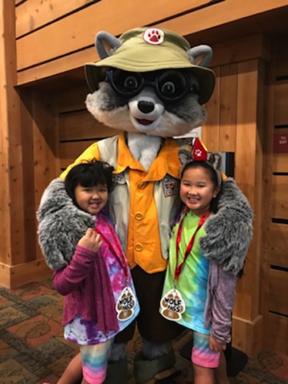 JAJF children with Great Wolf Lodge character at WOW experience 