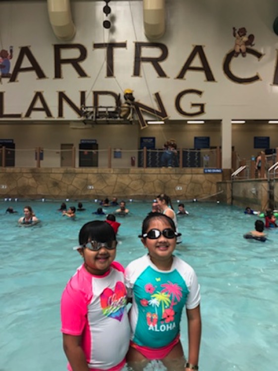 JAJF children in pool enjoying a WOW experience 