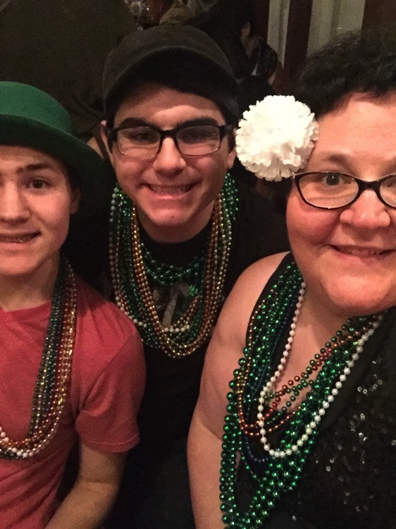JAJF with Mardi Gras beads making inheritable memories 